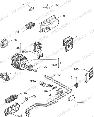 Взрыв-схема посудомоечной машины Privileg 010896 9 - Схема узла Electrical equipment 268